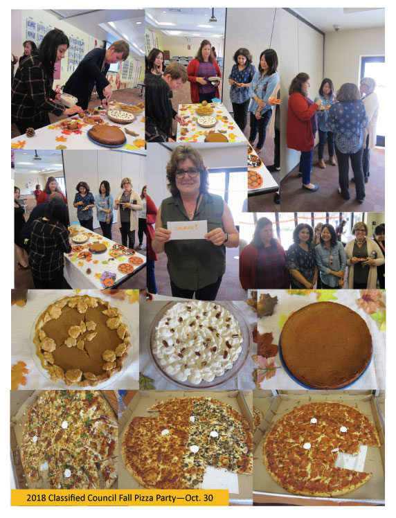 2018 Classified Council Fall Pizza Party pizza and pie