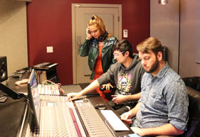 Rattle Room, students recording