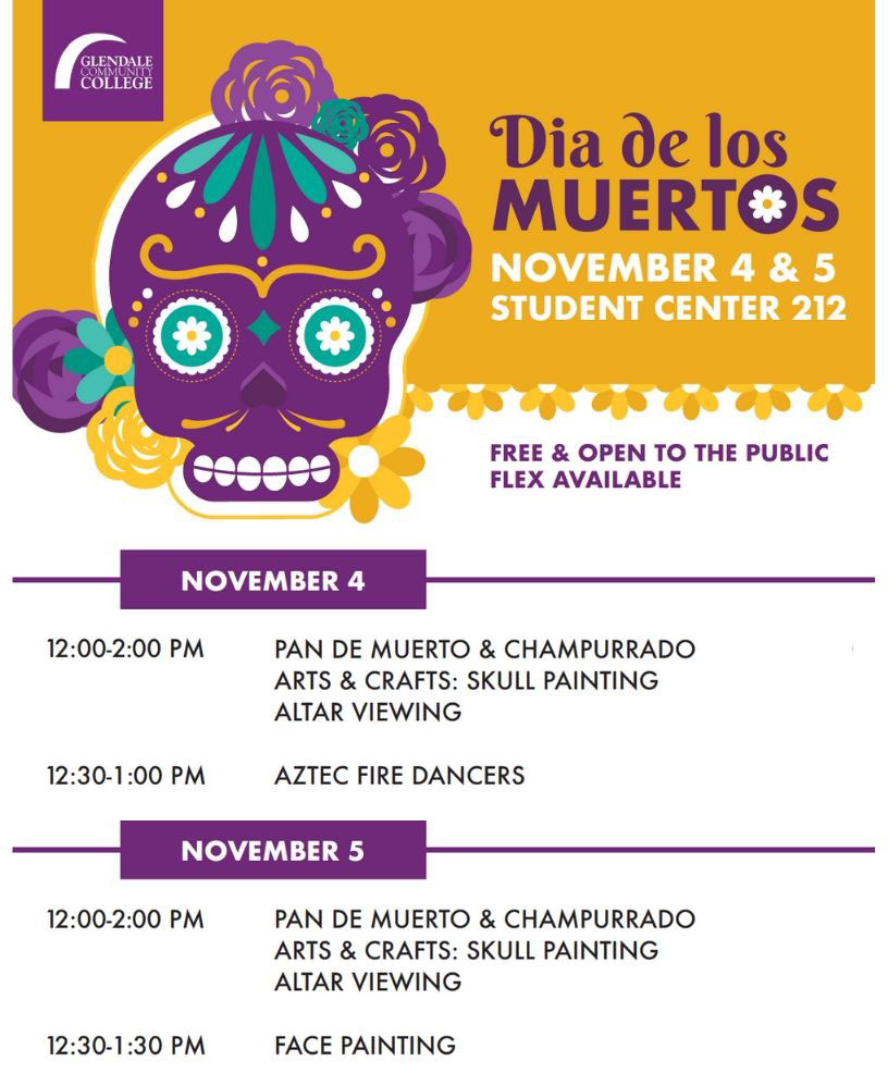 Dia de los Muertos at GCC Nov. 4-5 flyer