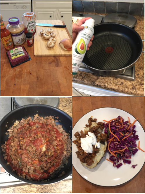 Beef Sloppy Joes and baked Potato