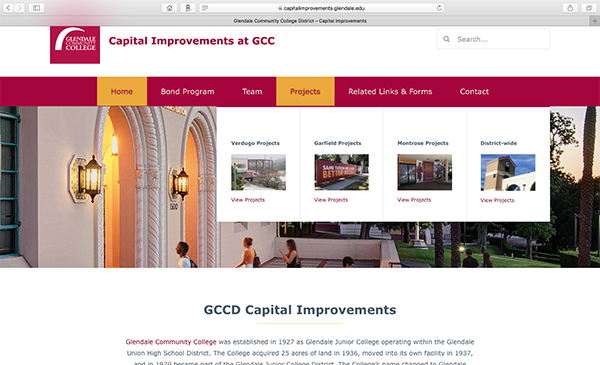 New Website Features GCC Capital Improvements