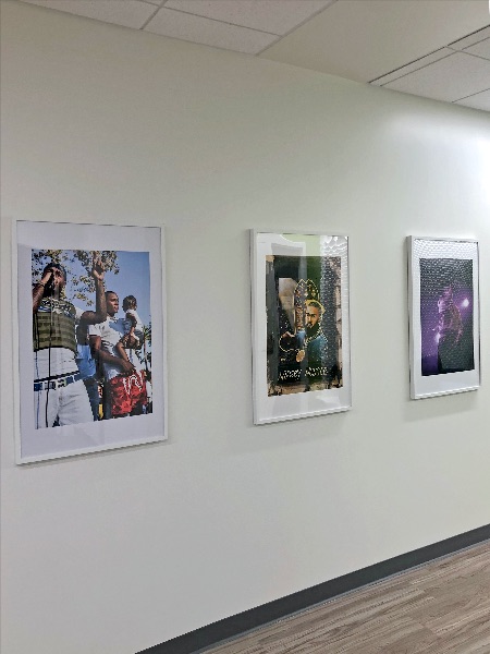 Work showcased on the second floor of the San Rafael Building in the exhibition, “Dedication.”