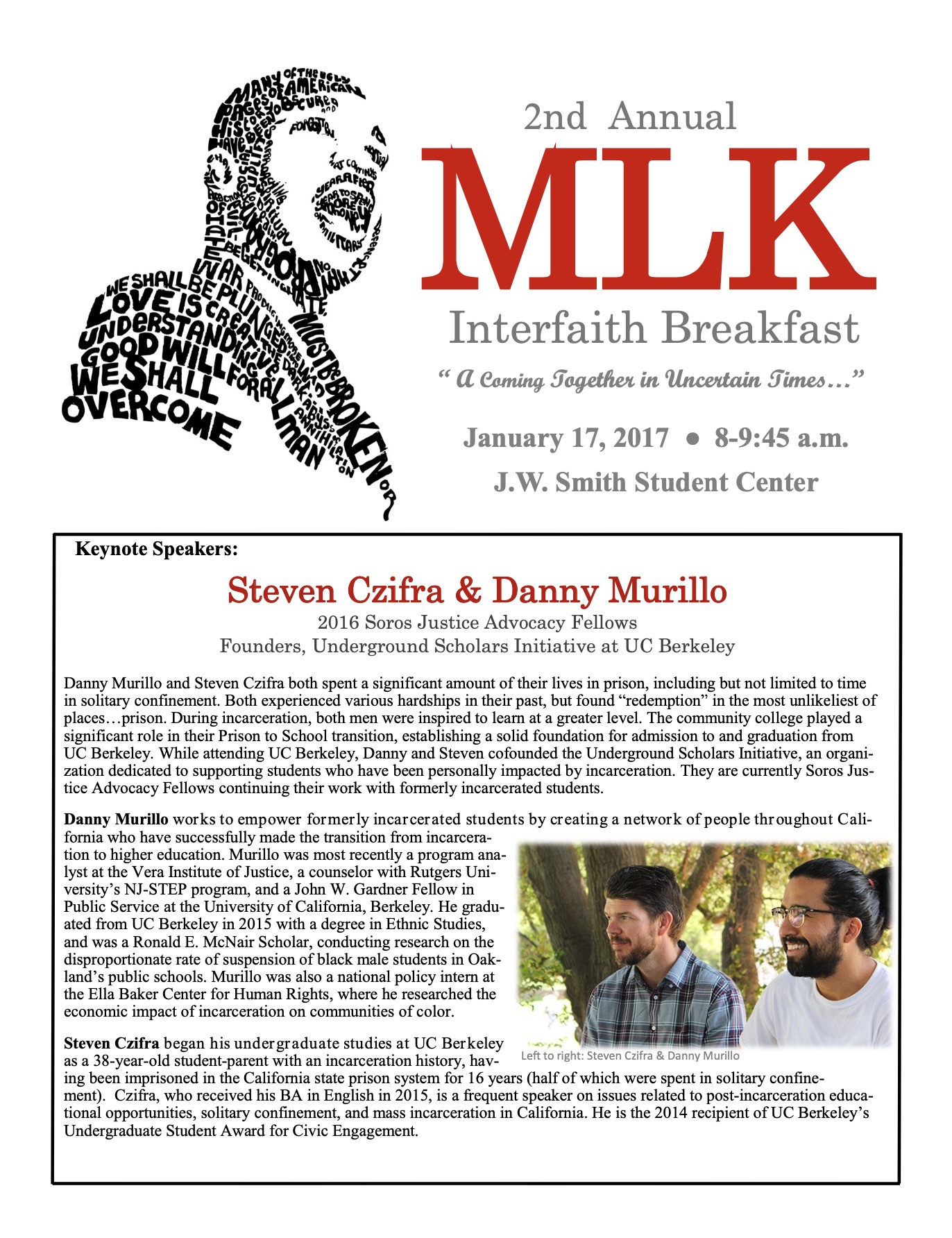 2ND ANNUAL INTEFAITH MLK KEYNOTE FLYER