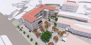 New Science Building Artist Rendering - Aerial View