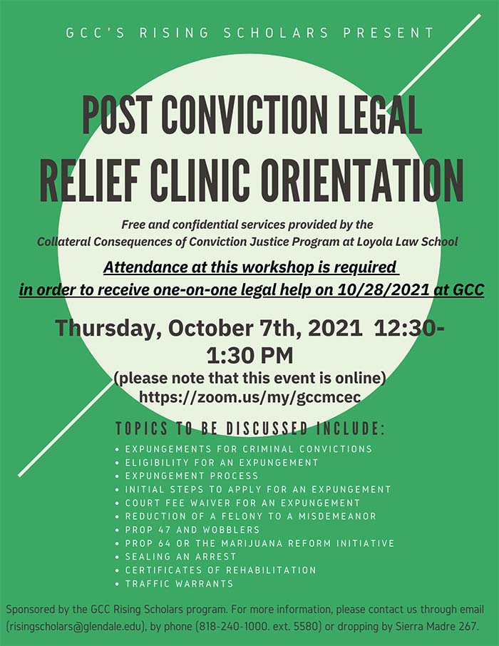 POST CONVICTION LEGAL RELIEF CLINIC ORIENTATION