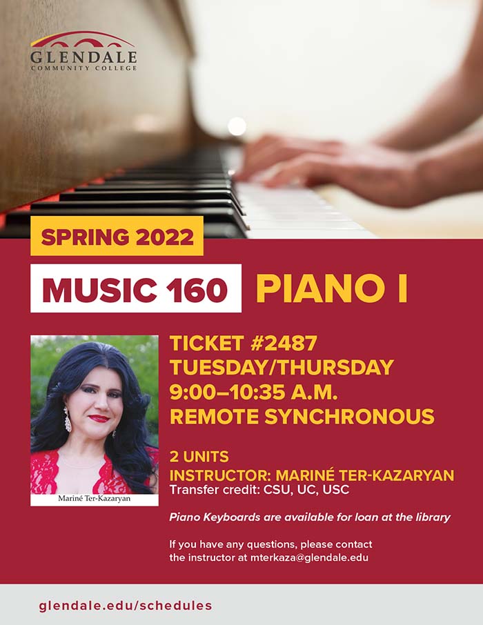 Music 160 Piano I Spring 2022