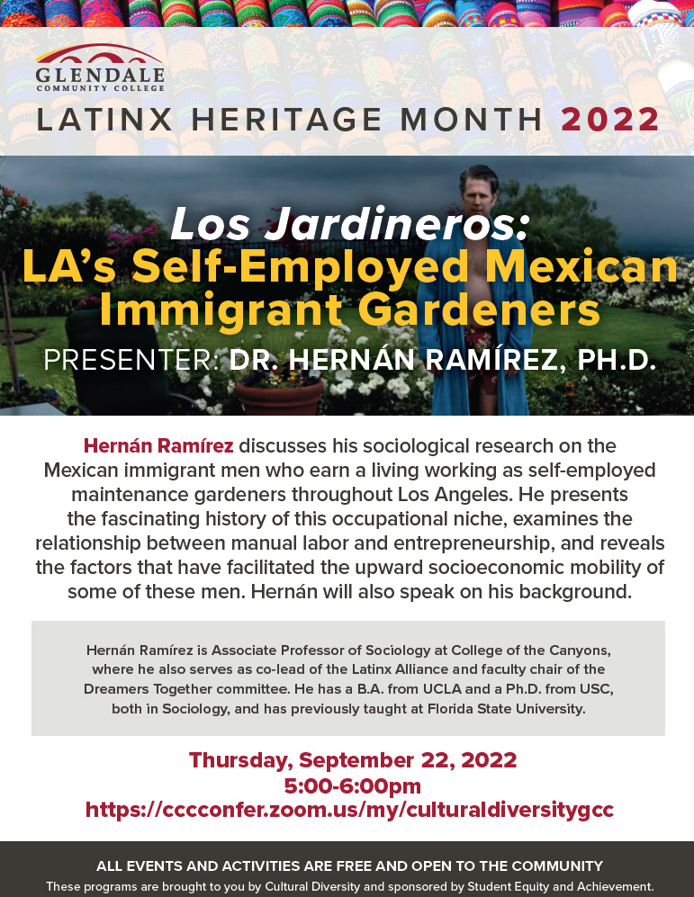 Latinx Heritage Month 2022, Los Jardineros flyer