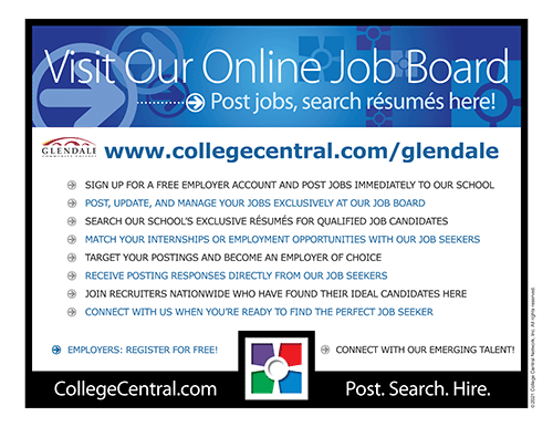 Visit our online job board at CollegeCentral.com