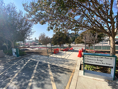 Student drop-off area on N. Verdugo Road