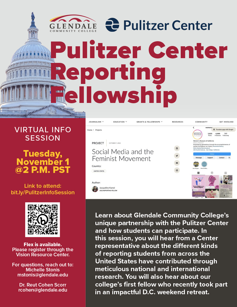 11/1/2022: Pulitzer Reporting Event flyer