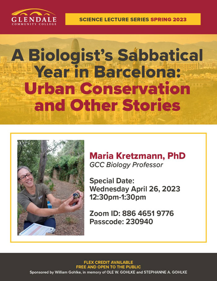 Flyer of A Biologist’s Sabbatical Year in Barcelona: Urban Conservation and Other Stories