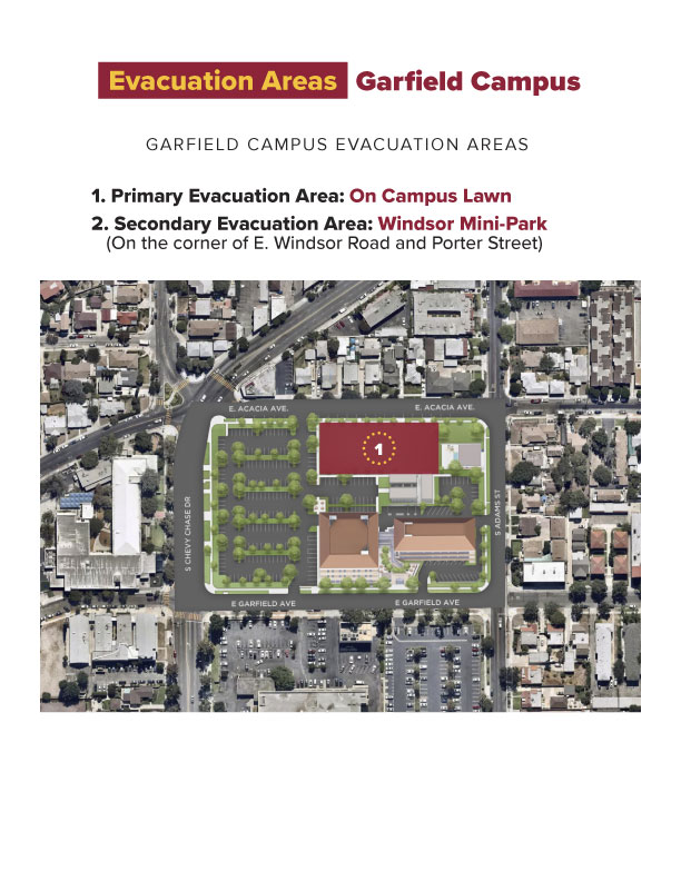 Garfield Campus Evacuation Area 2023