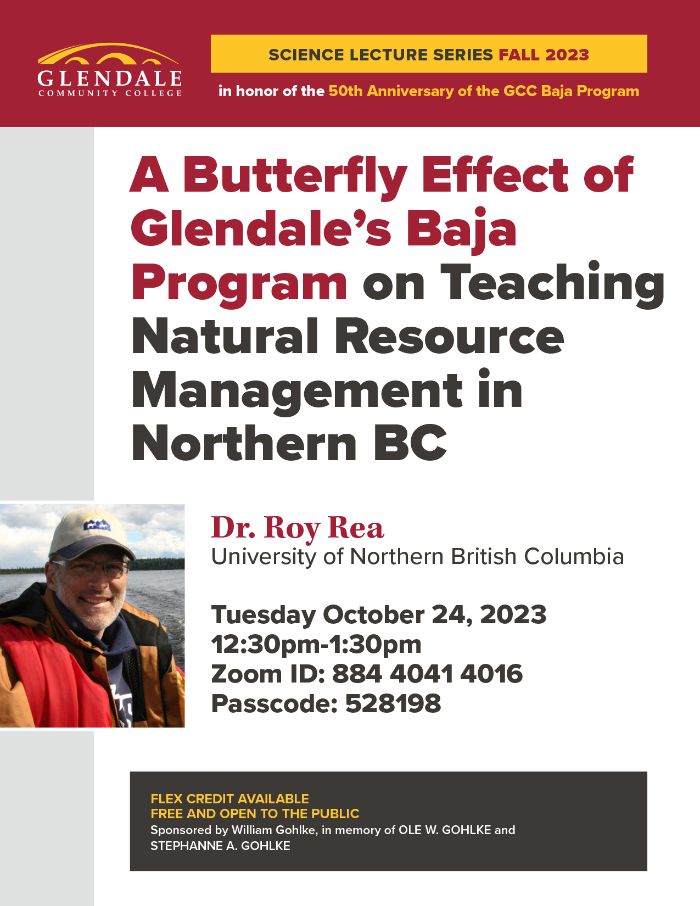 10/24/23: SLS A Butterfly Effect of Glendale's Baja Program on Teaching Natural Resource Management in Northern BC flyer