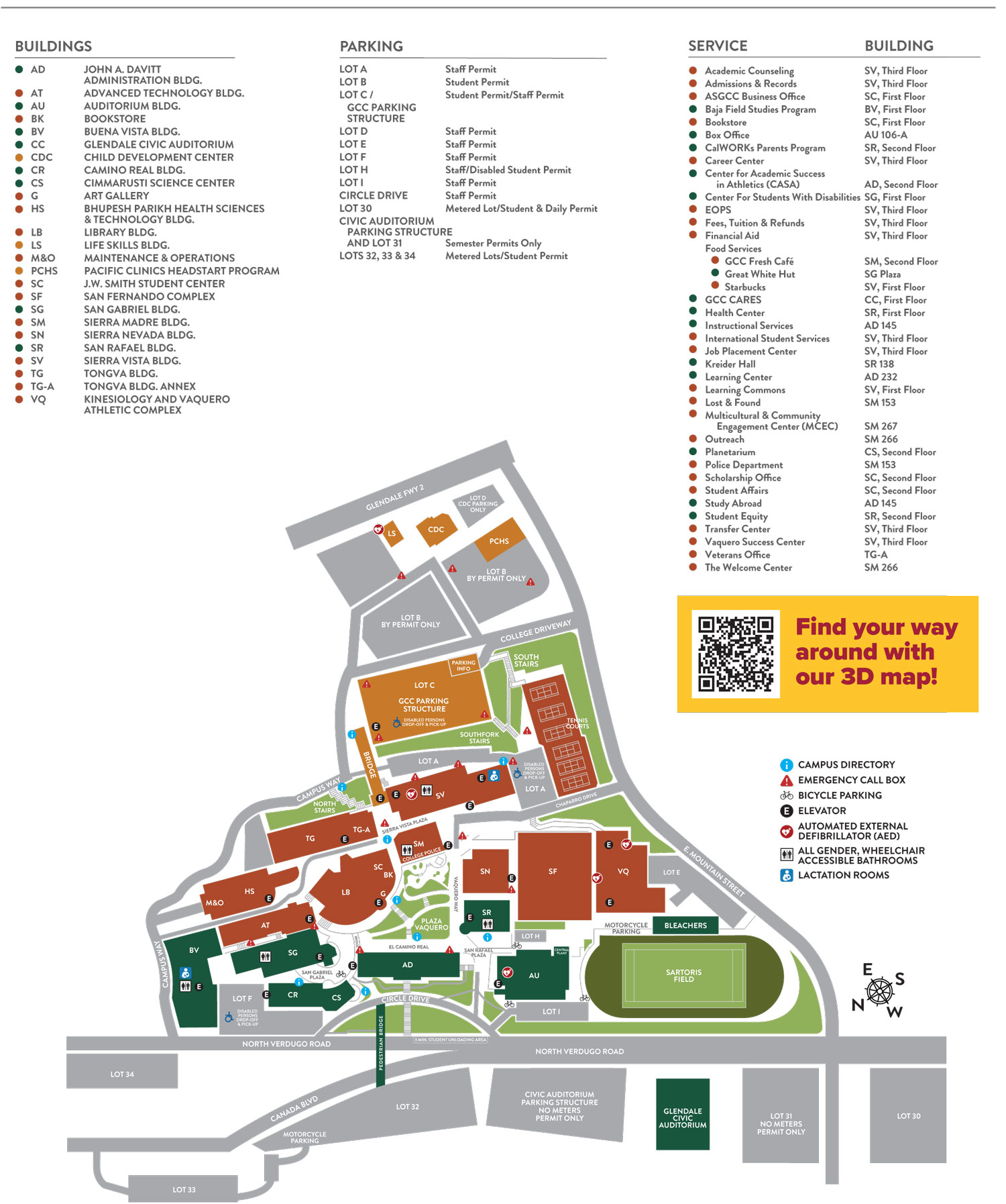 Wayfinding Sign Campus Map w qrc