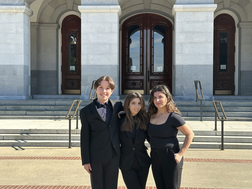 Photo of ASGCC students (left to right Tommy Nuno, Elin Gharibian, Ani Chaglasian