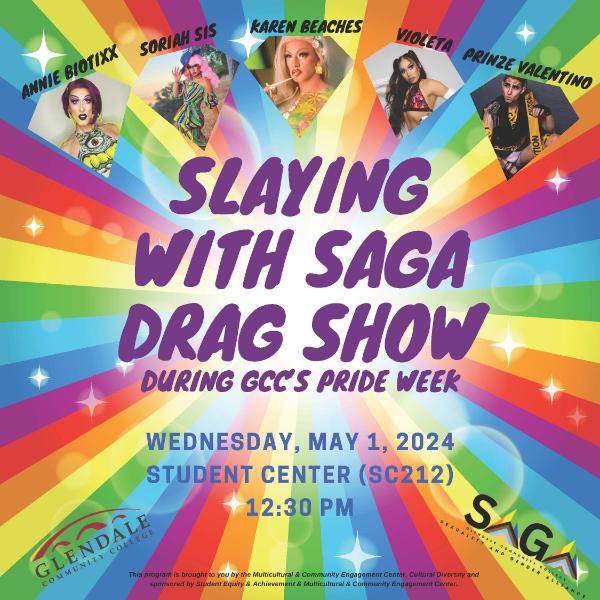 Slaying with Saga Drag Show 2024 flyer