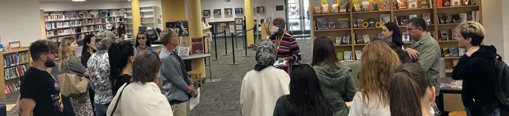 Students visiting the library on Verdugo campus