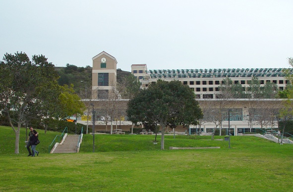 View from San Gabriel plaza of parking structure