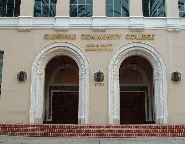 Administration Building double arched doors entrance