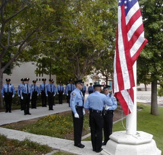 Cadet and flag salute