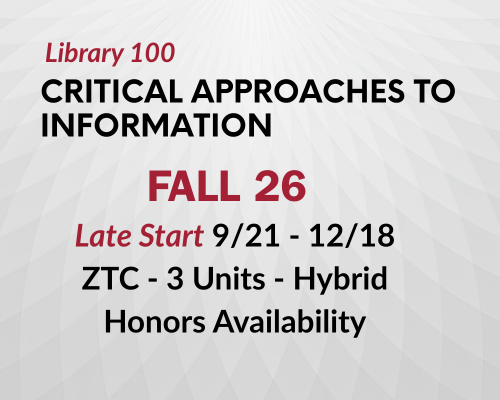 LIB 100 promotion Fall 26